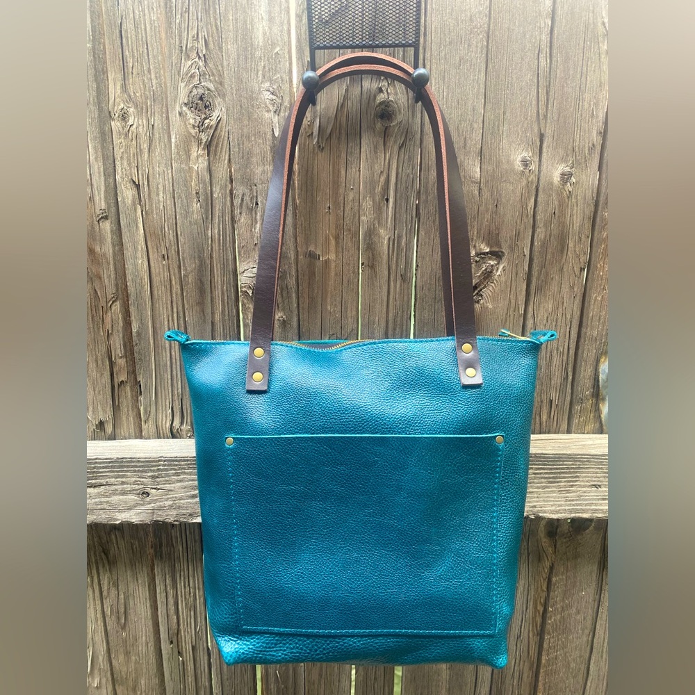 Lagoon Small Premium Zip Tote - Handmade in México